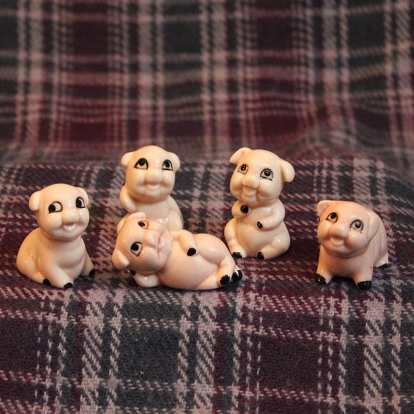 Accents Ceramic Pig Figurines Set Of Five Poshmark
